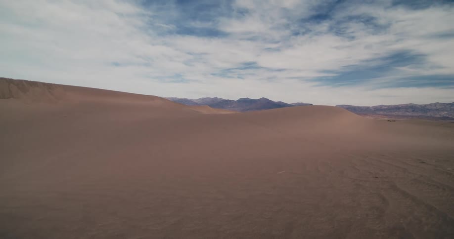 Sand dunes in a remote desert on a cloudy day