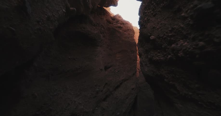 Inside view between two rocks is displayed