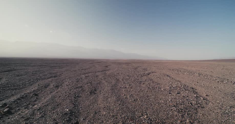 Fog is in the horizon of the desert