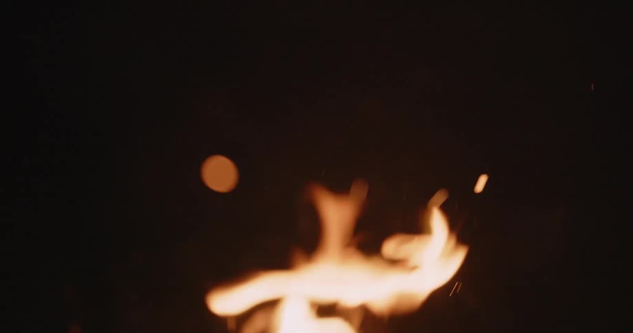 Close up of flames burning in a fire