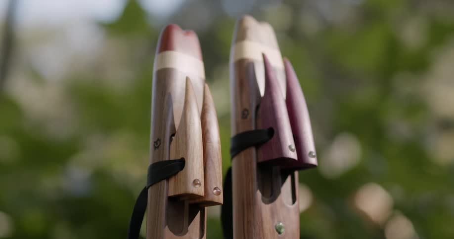 Wooden tools standing on the backyard at daytime
