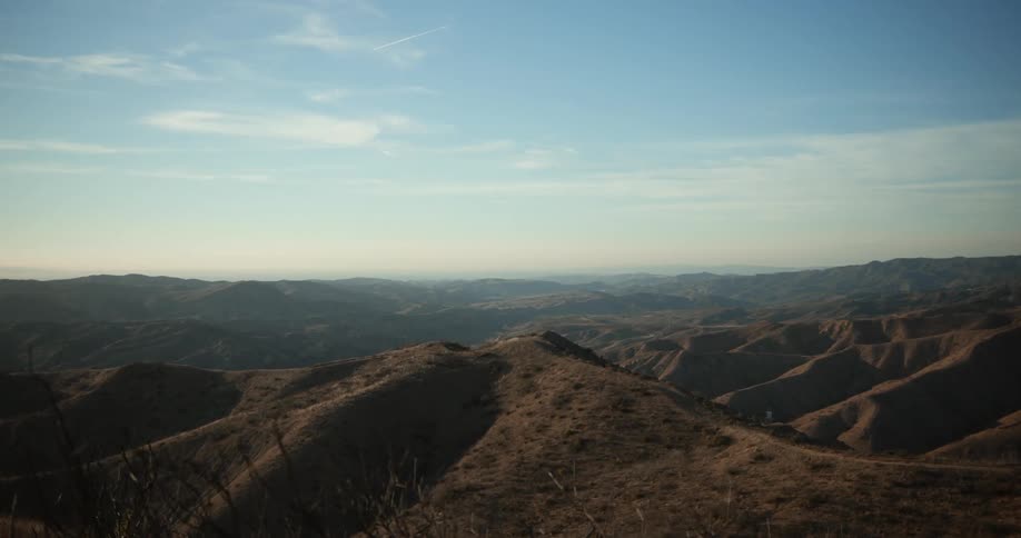 An aerial view of a mountain range