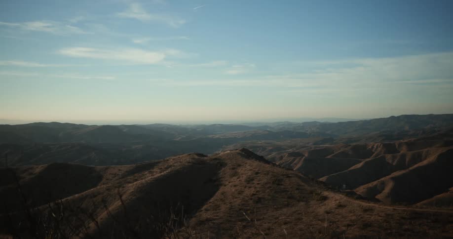 Landscape of barren hills