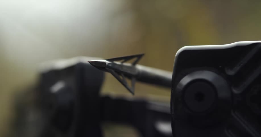A hunter pulls the trigger on a crossbow