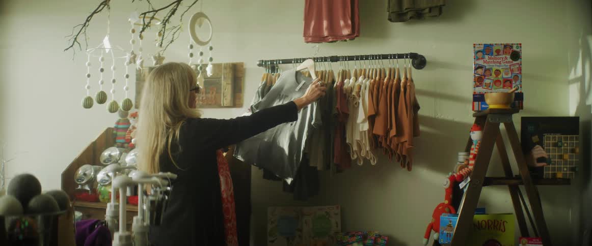 A woman is shopping in the store