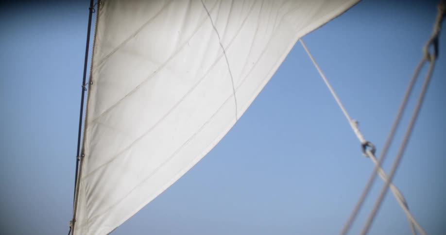 The sails and rigging on a boat