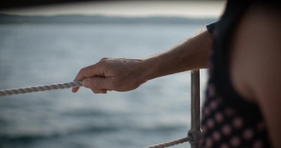 Retired Couple on Vacation Sailing