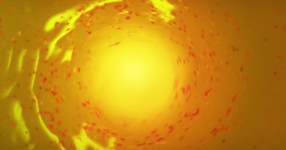 The yellow and red colors swirl around