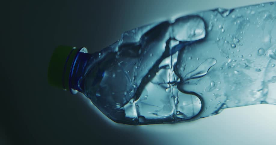Close up view of an empty water bottle