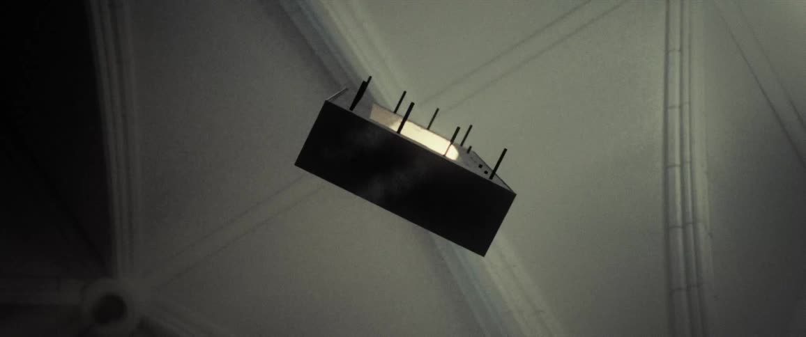 A sculpture floats above