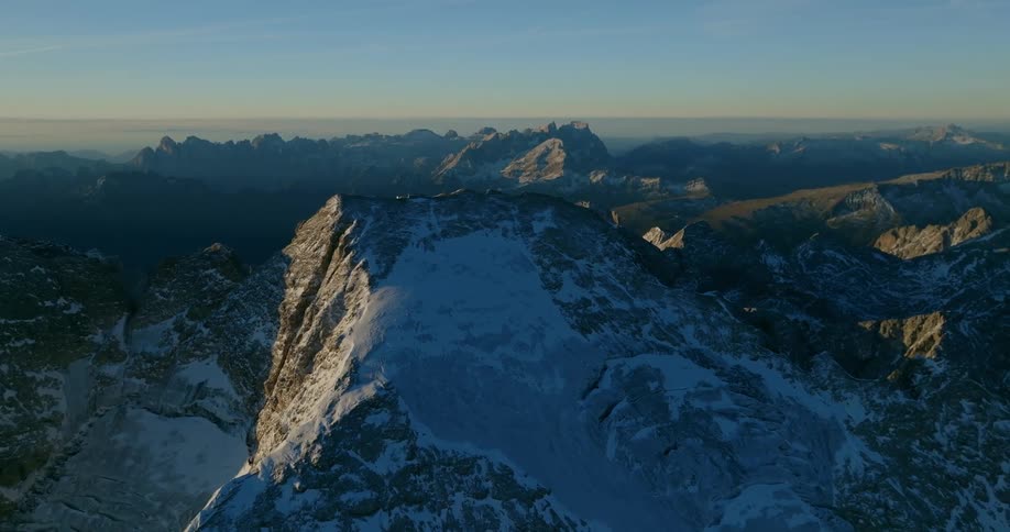 An aerial view of a mountain range