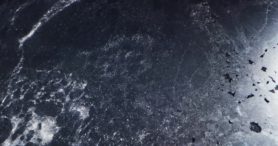 The ice is bubbling and melting
