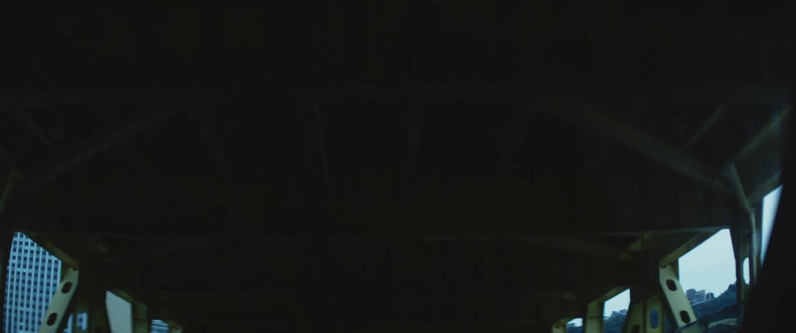 An up close of the roof of a bridge