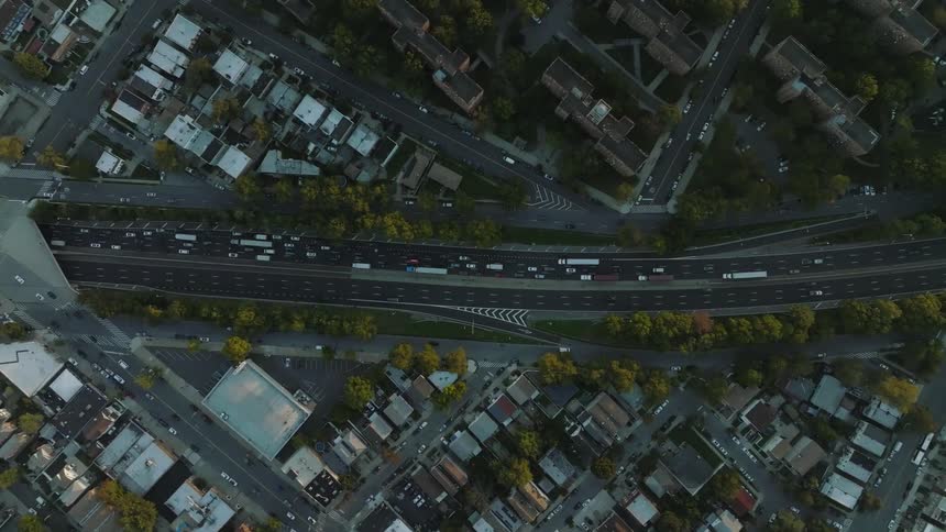 Traffic runs through the city