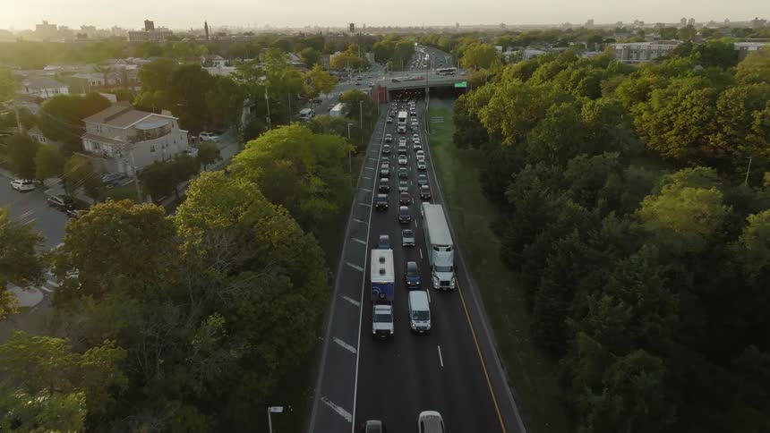 Heavy traffic fills the highway