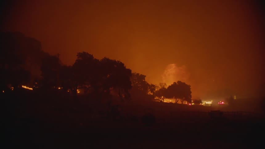 There is a wild fire storm and there is smoke everywhere