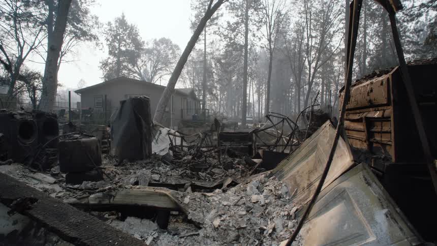 Remains of a part of the destroyed house in the middle of the forest