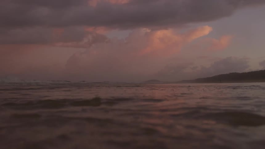 Gentle waves ripple in the ocean