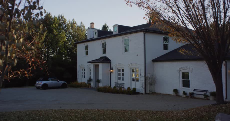 A car sits outside a home
