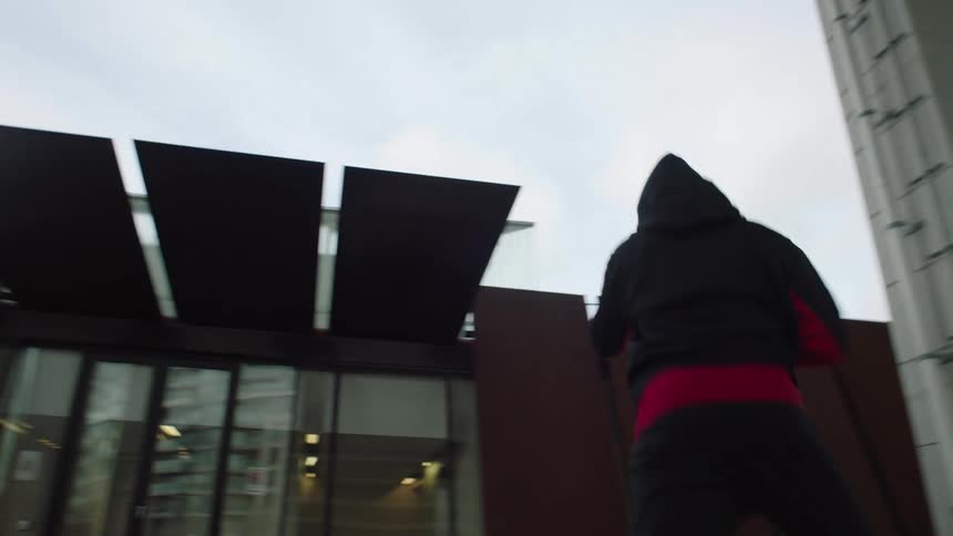 A man is shadow boxing