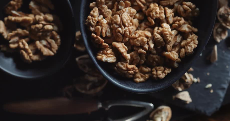 Walnuts fill the bowls