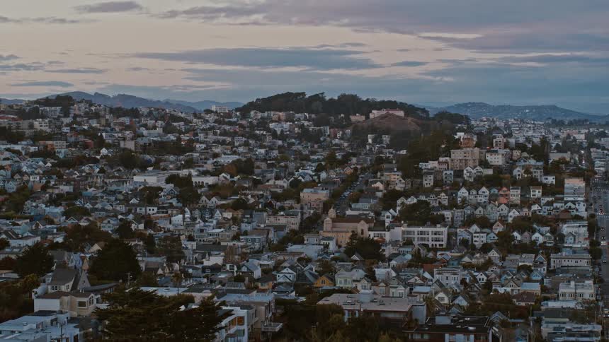 Clouds settle over a neighborhood in San Francisco