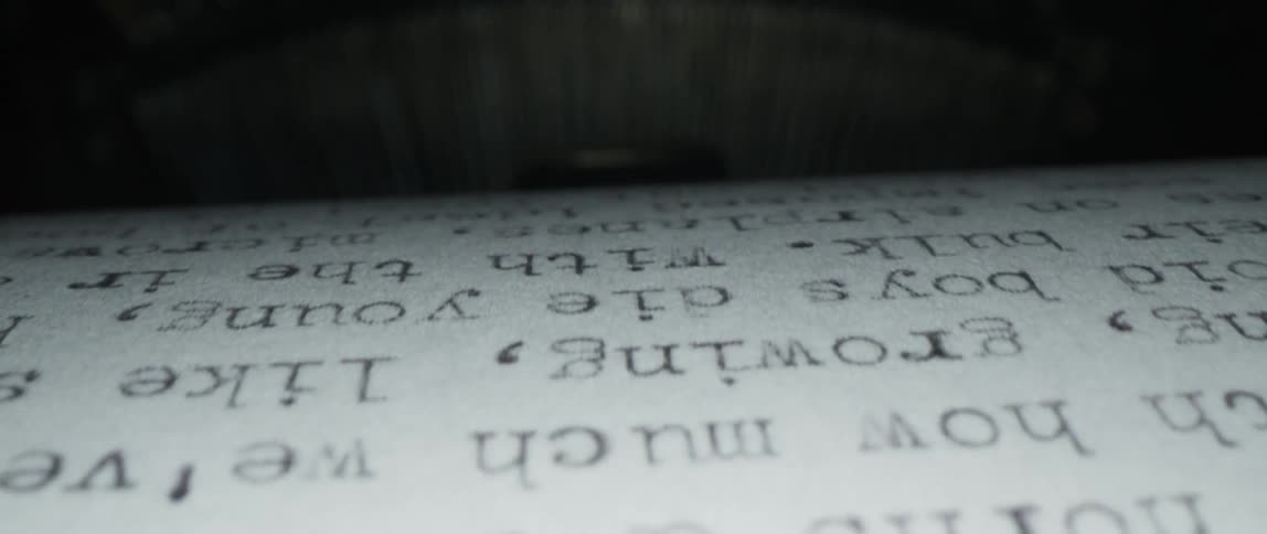 A view of text on a paper
