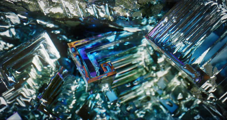 Abstract footage of light shining on minerals