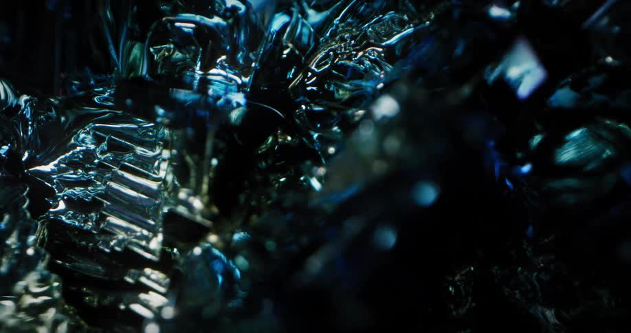 Clear cubes with green and blue lighting