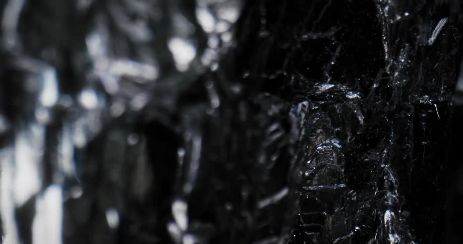 Close up of transparent solid crystal