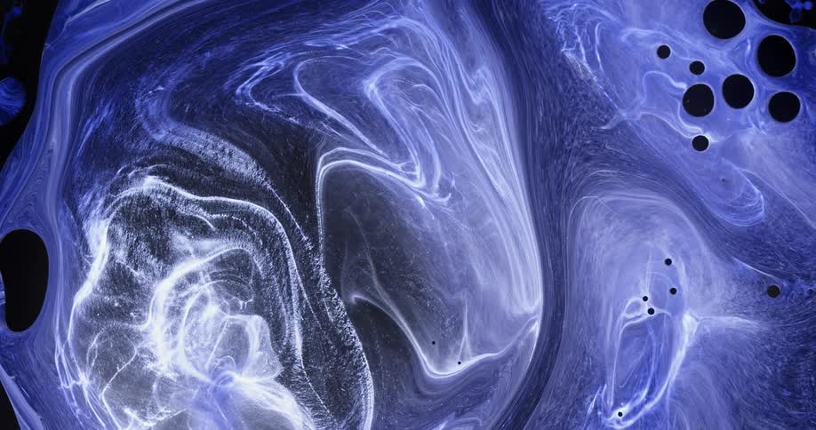 Swirls of moving blue and white lights