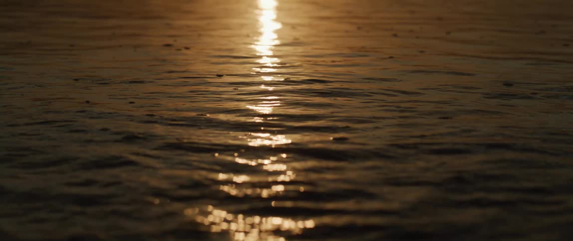 The sun is reflecting on the water