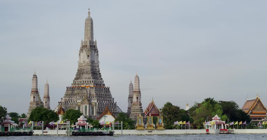 A large church on the shore