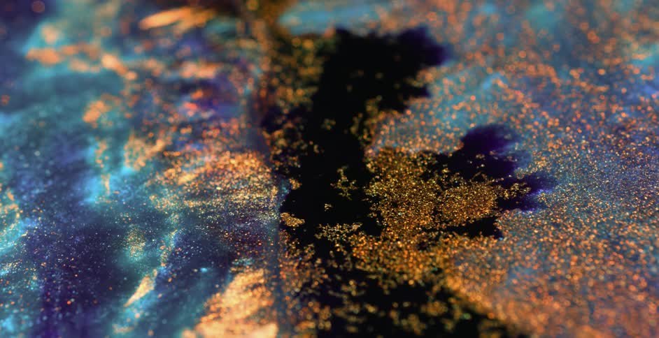 A view of colorful sparkles flowing