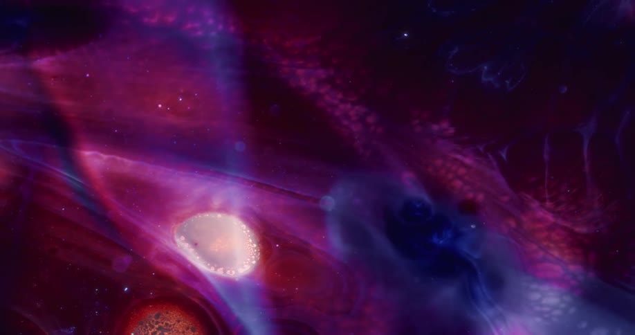 Purple and blue colors combine together to mimic a digital galaxy