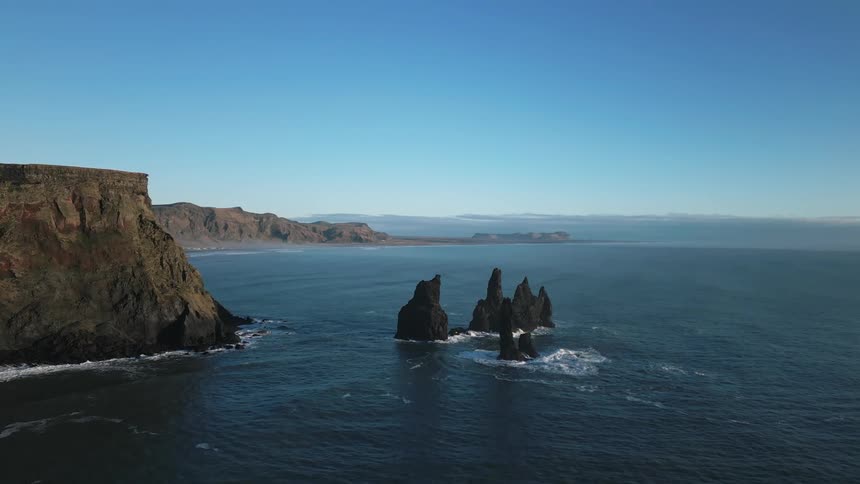 An aerial view of the ocean