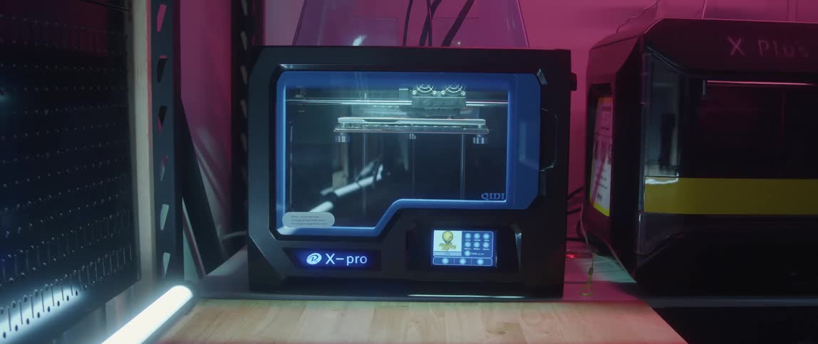 The 3d printer is creating an object
