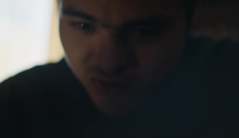 A person is blinking
