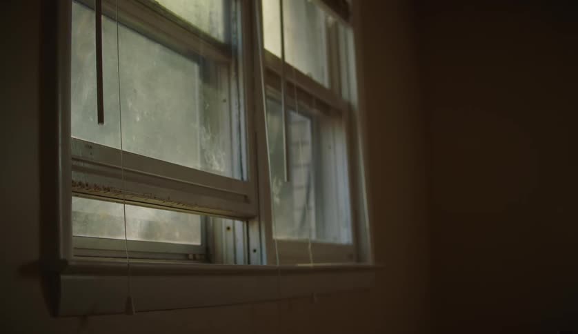Interior of a room with a window looking out the front yard