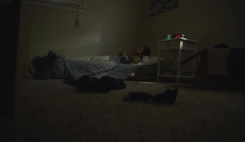 A person sleeping in a room