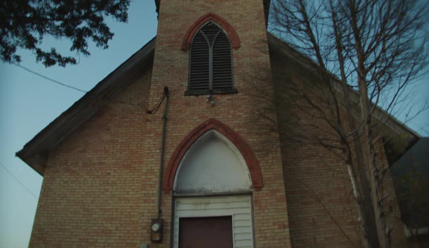 The church has a bell tower