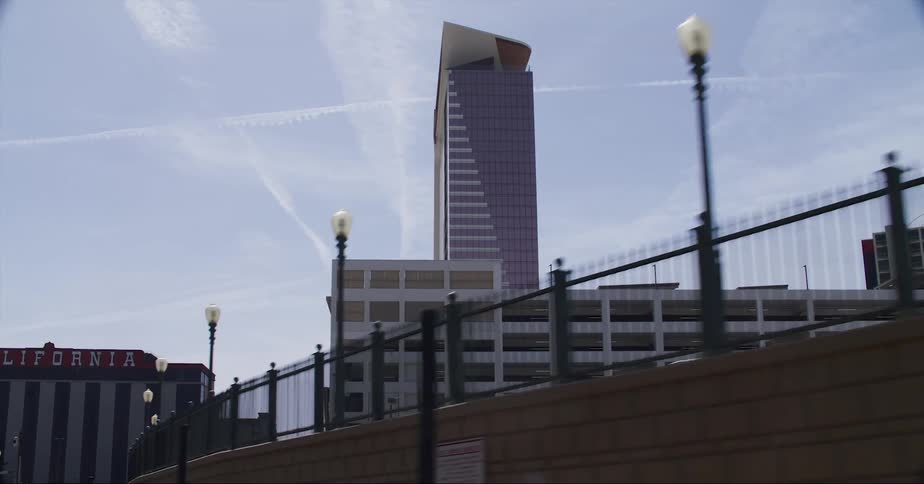 The view is of the downtown city area and you can see buildings
