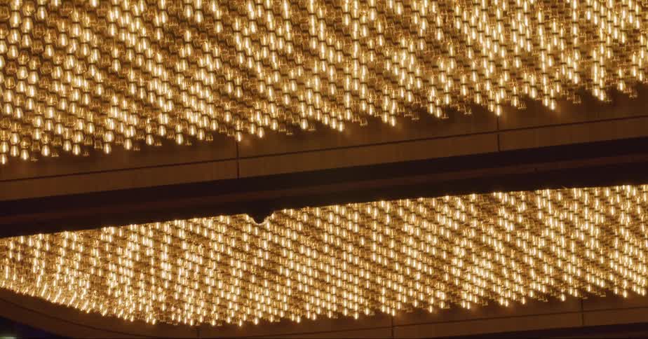 The lights on the casino vestibule flash