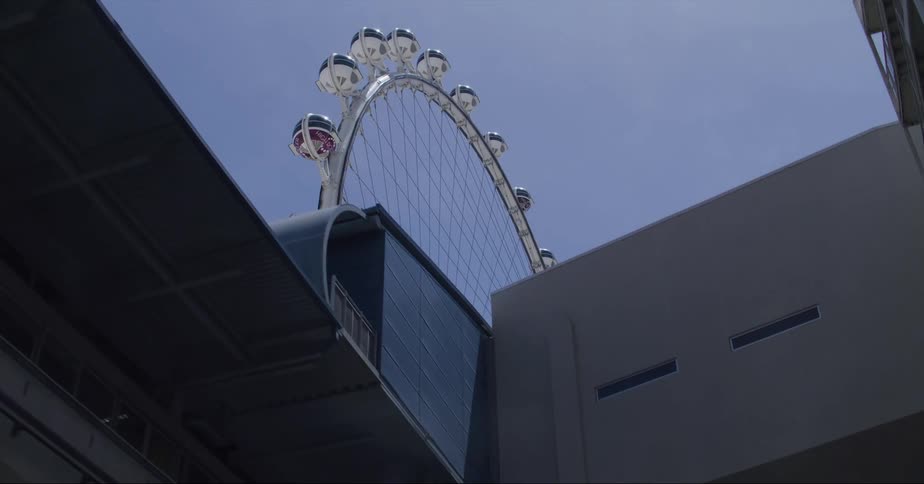 A ferris wheel towers over buildings downtown
