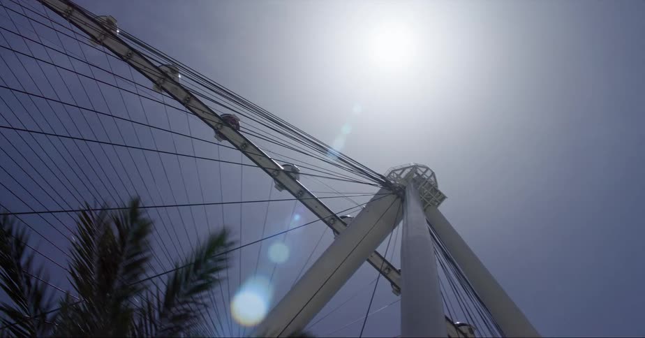 The sun is shining over the ferris wheel