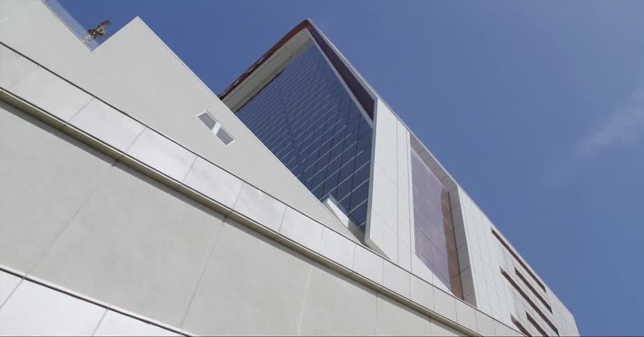 Facade of a modern building in the city at daytime