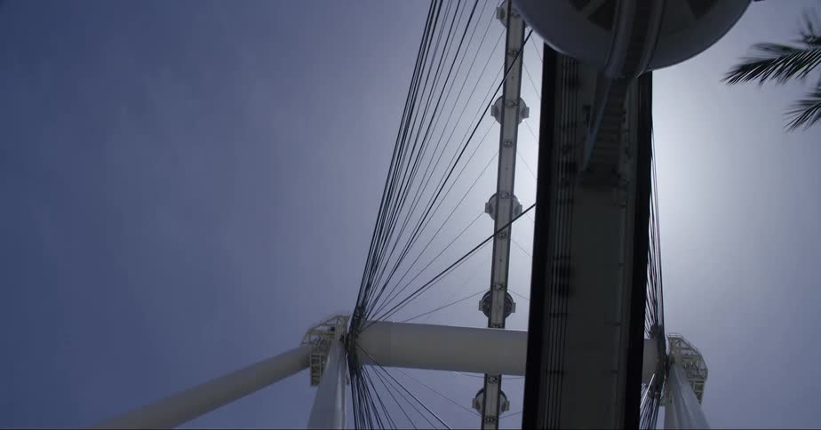 The ferris wheel is reaching high into the sky