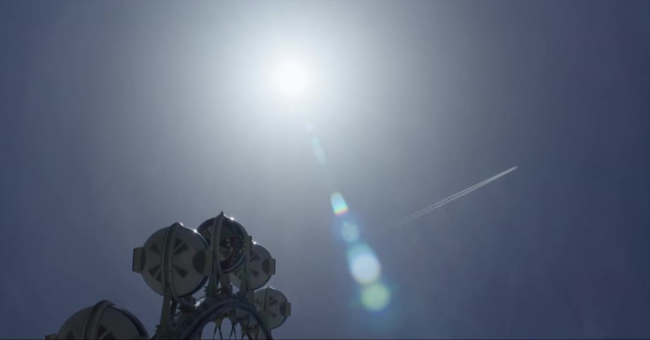 Twisting footage of the high roller observation wheel on the las vegas strip