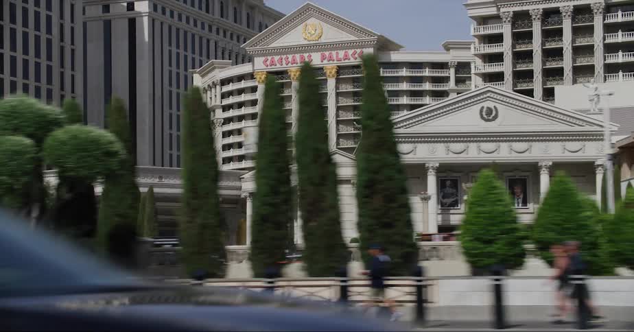 Cars are driving through las vegas city