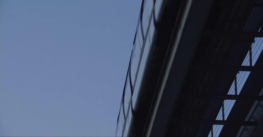 A train travels on the overpass